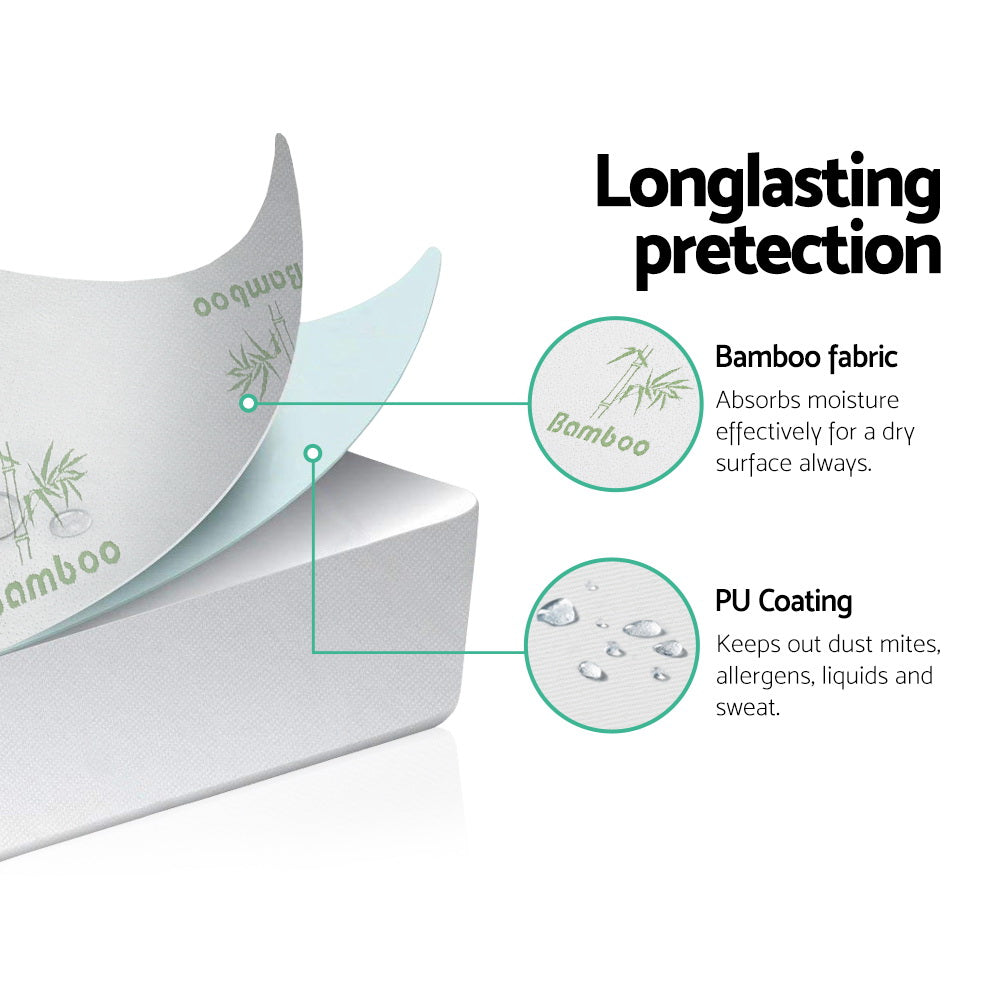Giselle Bedding Giselle Bedding Bamboo Mattress Protector Single-Furniture > Mattresses-PEROZ Accessories