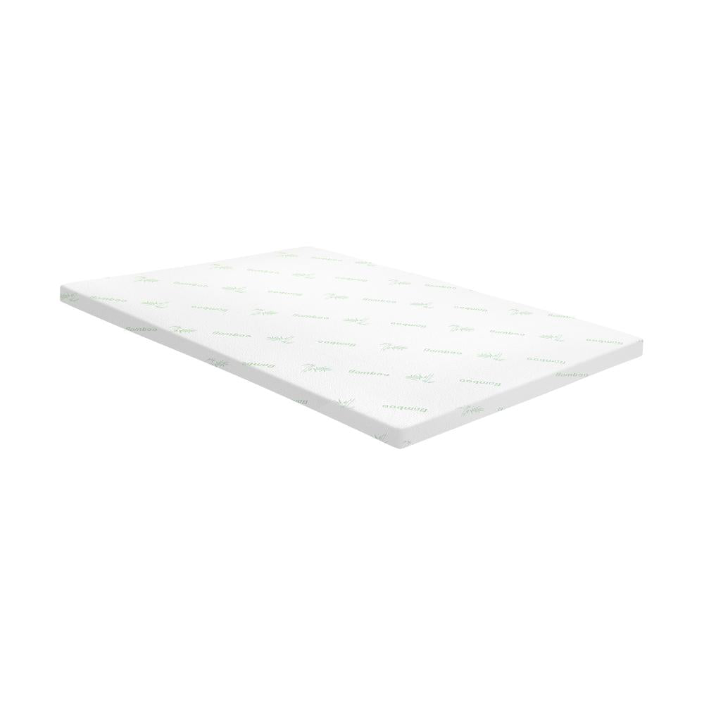 Bedra Memory Foam Mattress Topper Queen Bed Cool Gel Bamboo Cover Underlay 5CM-Memory Foam Mattress Topper-PEROZ Accessories