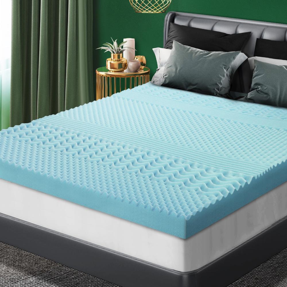 Bedra Memory Foam Mattress Topper Cool Gel Bed Bamboo Cover 7-Zone 8CM Single-Mattress Topper-PEROZ Accessories