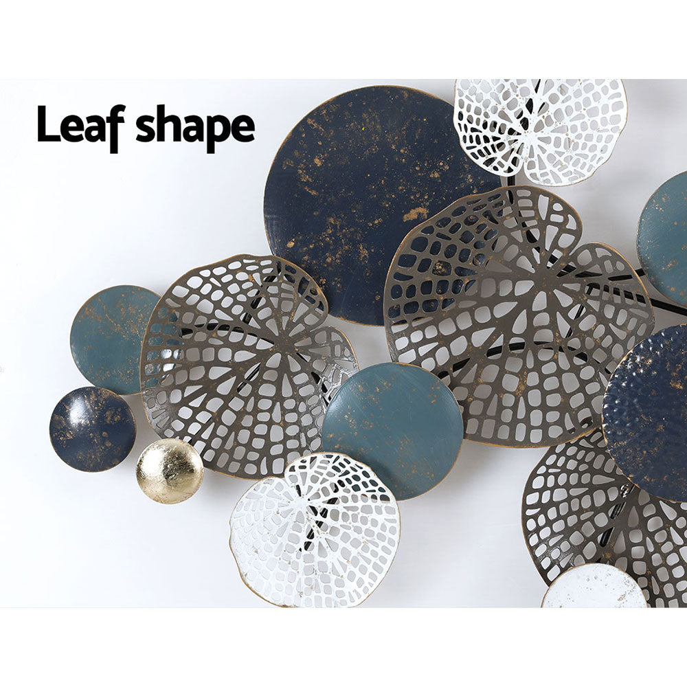 Artiss Metal Wall Art Hanging Sculpture 132cm Home Decor Leaf Circles Blue-Home & Garden > Decor-PEROZ Accessories