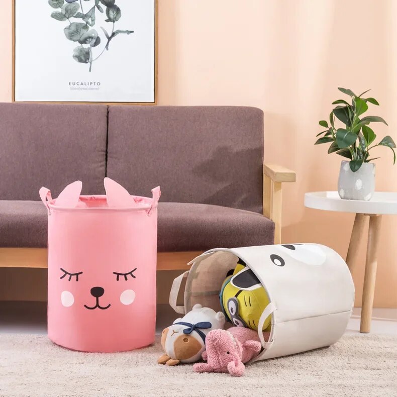 Anyhouz Storage Bag Rabbit Waterproof Folding Clothing Organizer Cartoon Cloth Art Storage Bucket Travel Wardrobe Organizer-Cloth Organizer-PEROZ Accessories