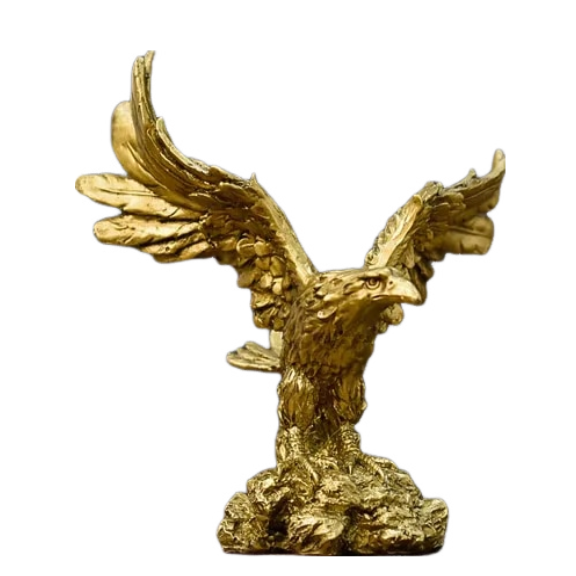 Anyhouz Home Figurine Golden Eagle Statue XS Resin for Living Room Desktop Decoration Accessories Gifts-Sculptures & Statues-PEROZ Accessories