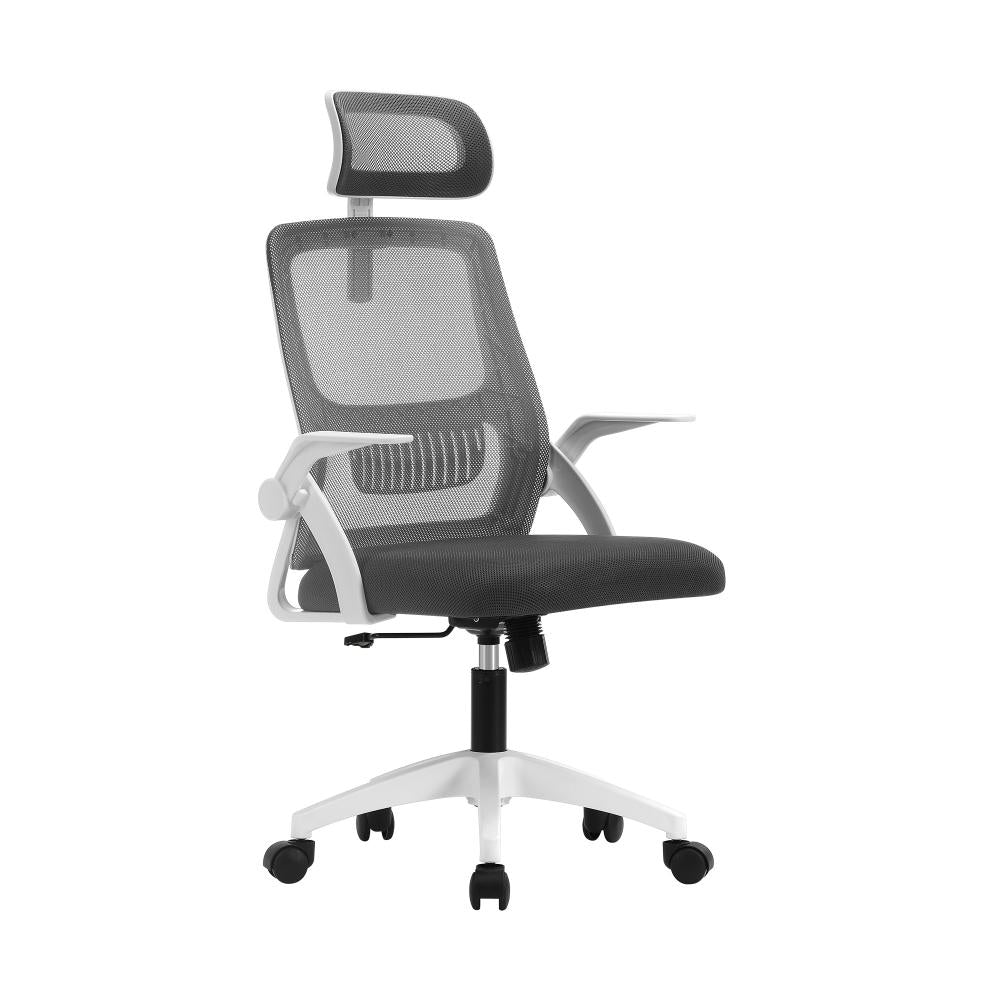 Oikiture Ergonomic Office Chair Back Support, Computer Chair Desk Chair with Breathable Cover and Skin-Friendly Mesh Dark Grey and White |PEROZ Australia