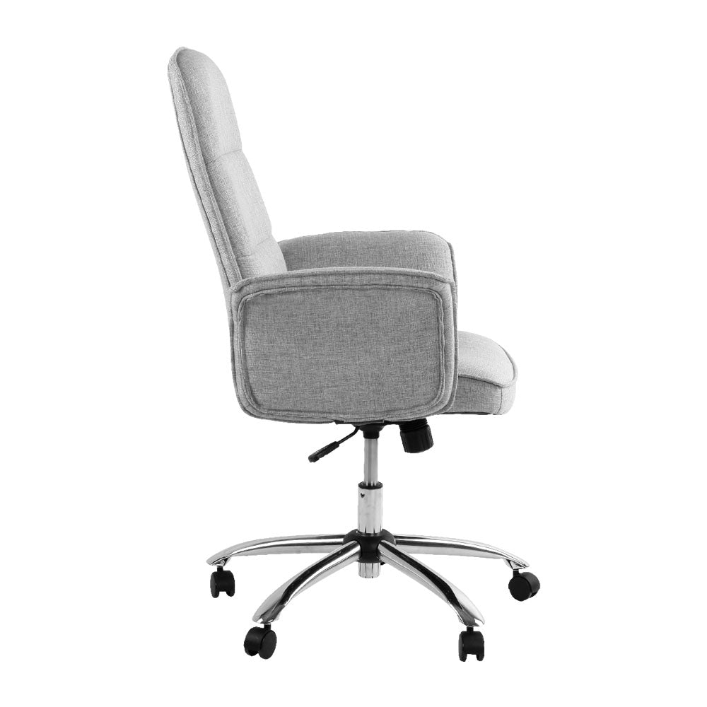 Artiss Fabric Office Chair Grey-Furniture > Bar Stools & Chairs - Peroz Australia - Image - 5