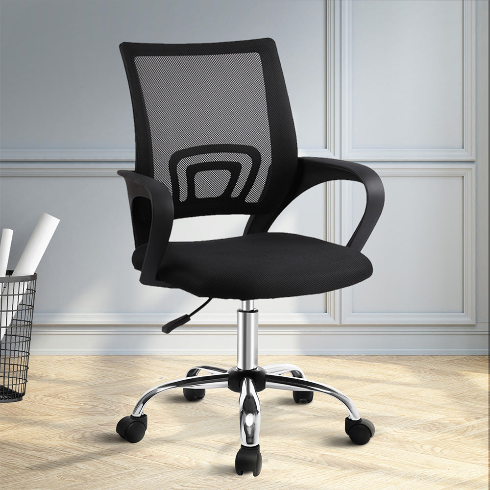 Artiss Office Chair Gaming Chair Computer Mesh Chairs Executive Mid Back Black-Furniture &gt; Office - Peroz Australia - Image - 1