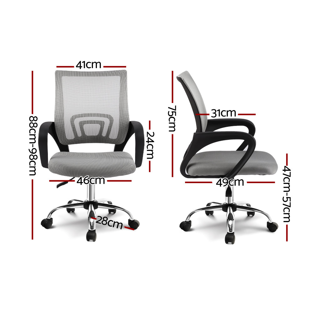 Artiss Office Chair Gaming Chair Computer Mesh Chairs Executive Mid Back Grey-Office Chairs-PEROZ Accessories