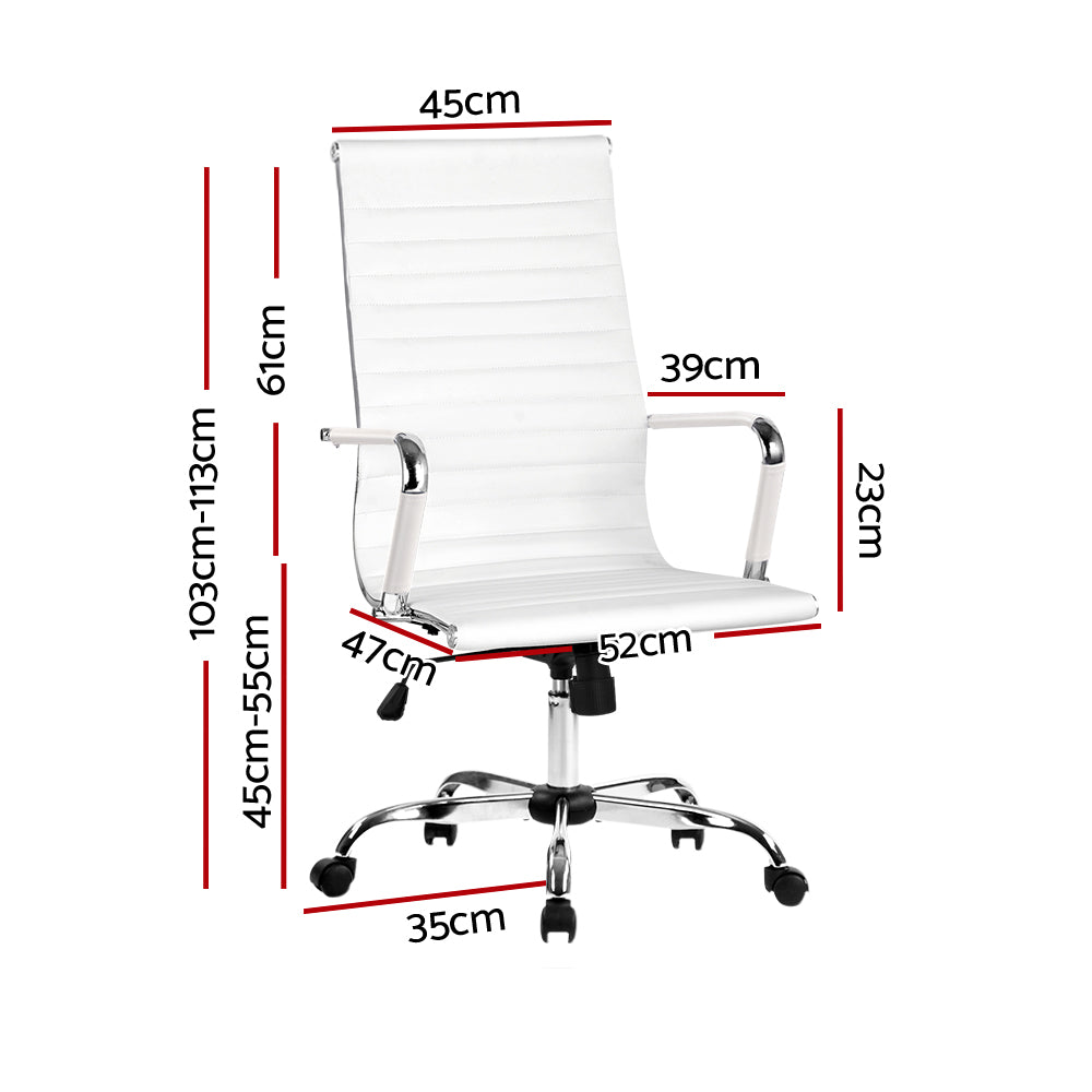 Artiss Gaming Office Chair Computer Desk Chairs Home Work Study White High Back-Furniture &gt; Office - Peroz Australia - Image - 2