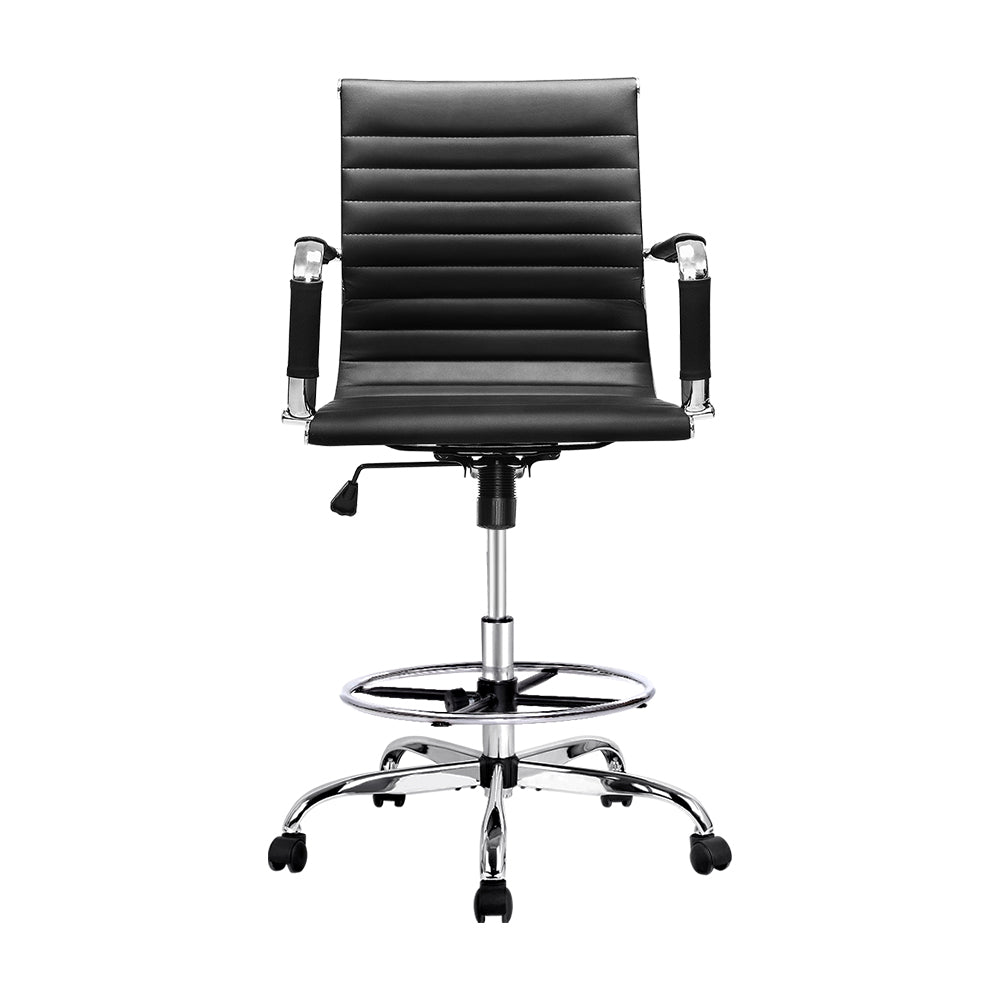 Artiss Office Chair Veer Drafting Stool Mesh Chairs Armrest Standing Desk Black-Furniture &gt; Office - Peroz Australia - Image - 4