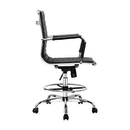 Artiss Office Chair Veer Drafting Stool Mesh Chairs Armrest Standing Desk Black-Furniture &gt; Office - Peroz Australia - Image - 5