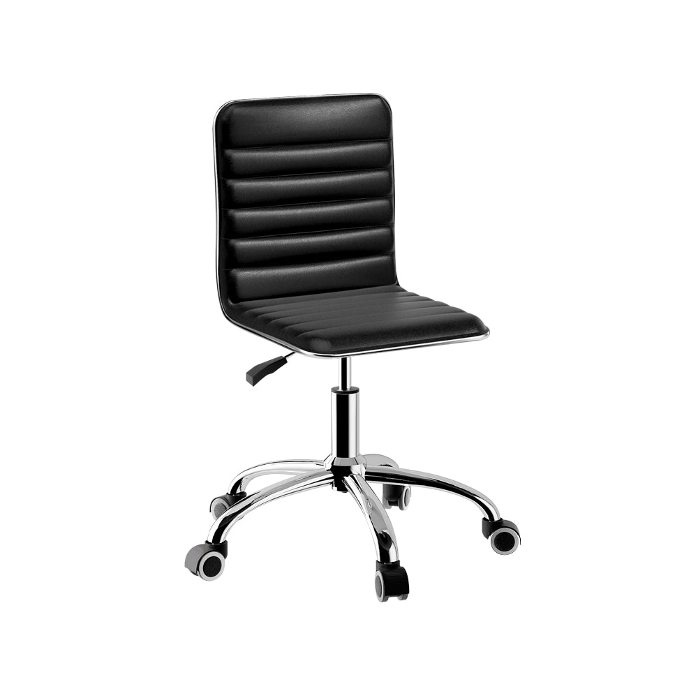 Artiss Office Chair Computer Desk Gaming Chairs PU Leather Low Back Black-Furniture &gt; Office-PEROZ Accessories