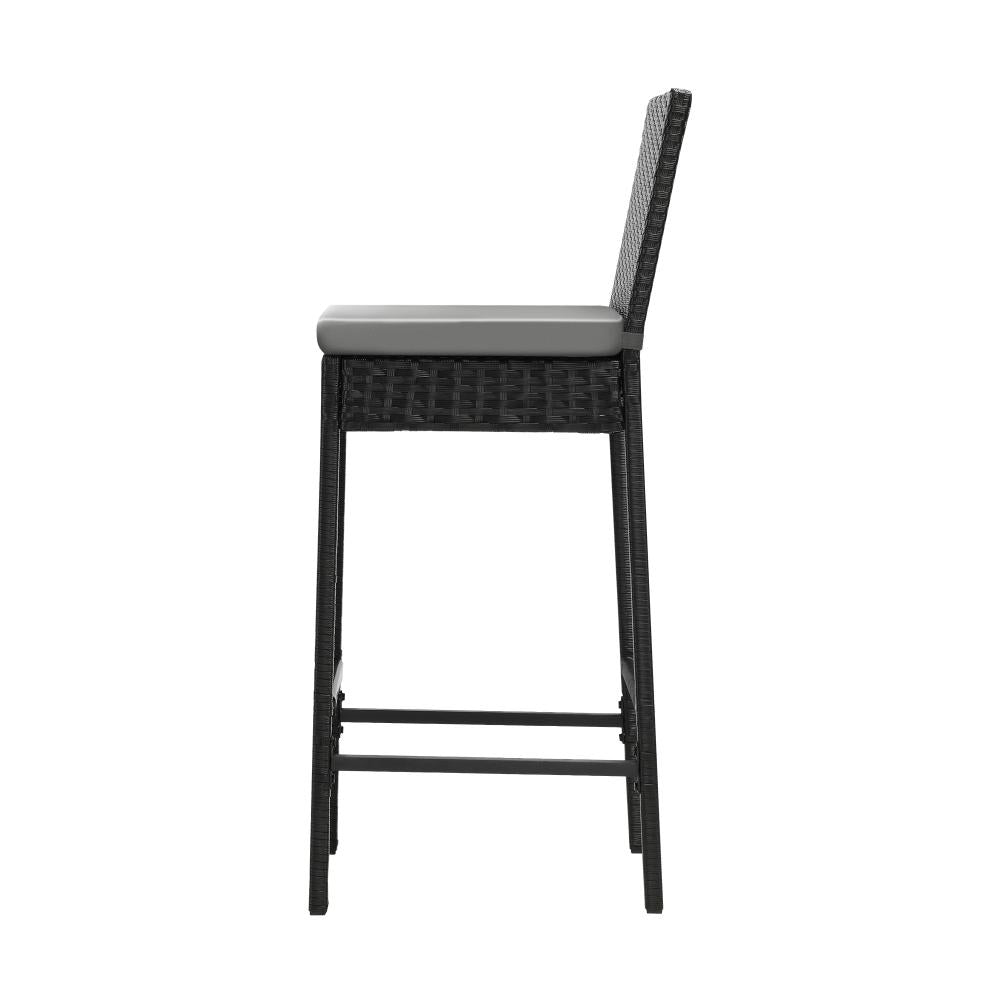 Livsip Outdoor Rattan Bar Stools Patio Dinning Chairs Cafe Garden Furniture 2X-Outdoor Bar Chair-PEROZ Accessories