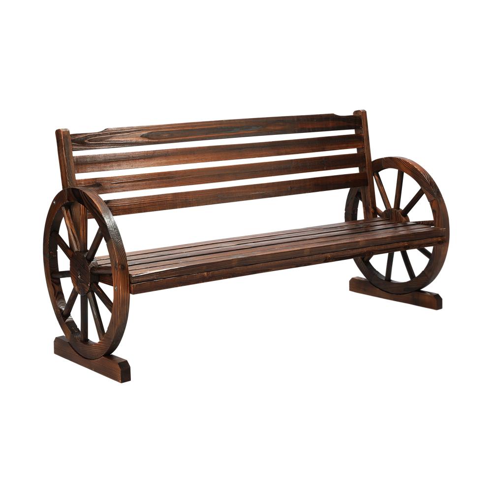Livsip Garden Bench 3 Seater Outdoor Furniture Wooden Wagon Chair Patio Lounge-Wagon Chair-PEROZ Accessories