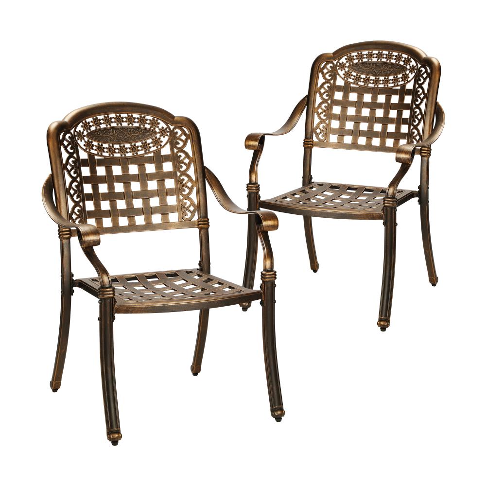Livsip Outdoor Furniture Dining Chairs Cast Aluminium Garden Patio Chairs x2-Outdoor Dining Set-PEROZ Accessories