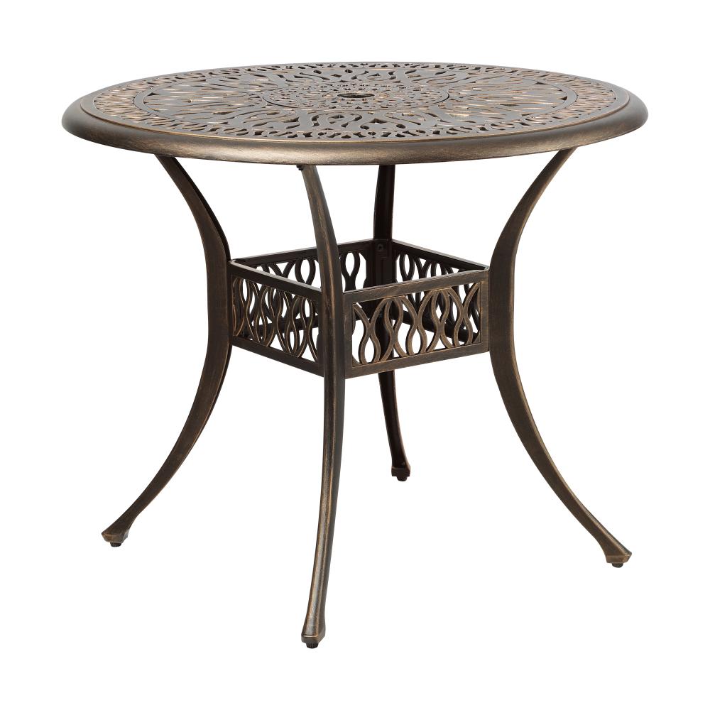 Livsip Garden Table Bronze Cast Aluminium Outdoor Patio Dining Side Table 75cm-Outdoor Dining Set-PEROZ Accessories