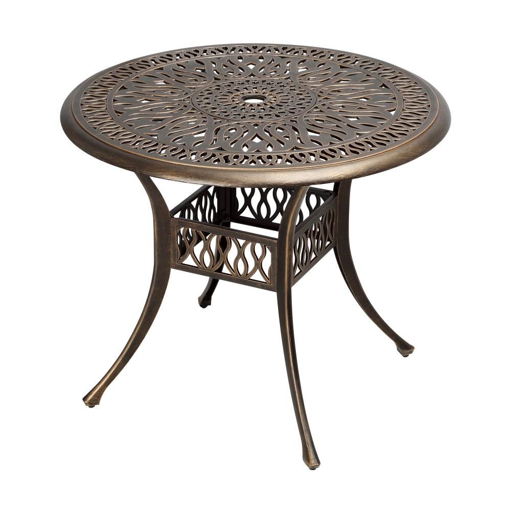 Livsip Garden Table Bronze Cast Aluminium Outdoor Patio Dining Side Table 75cm-Outdoor Dining Set-PEROZ Accessories