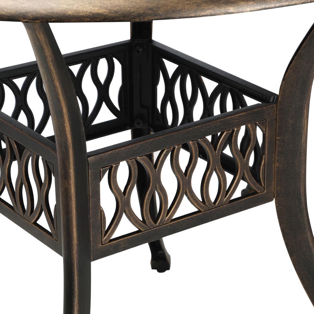 Livsip Garden Table Bronze Cast Aluminium Outdoor Patio Dining Side Table 75cm-Outdoor Dining Set-PEROZ Accessories
