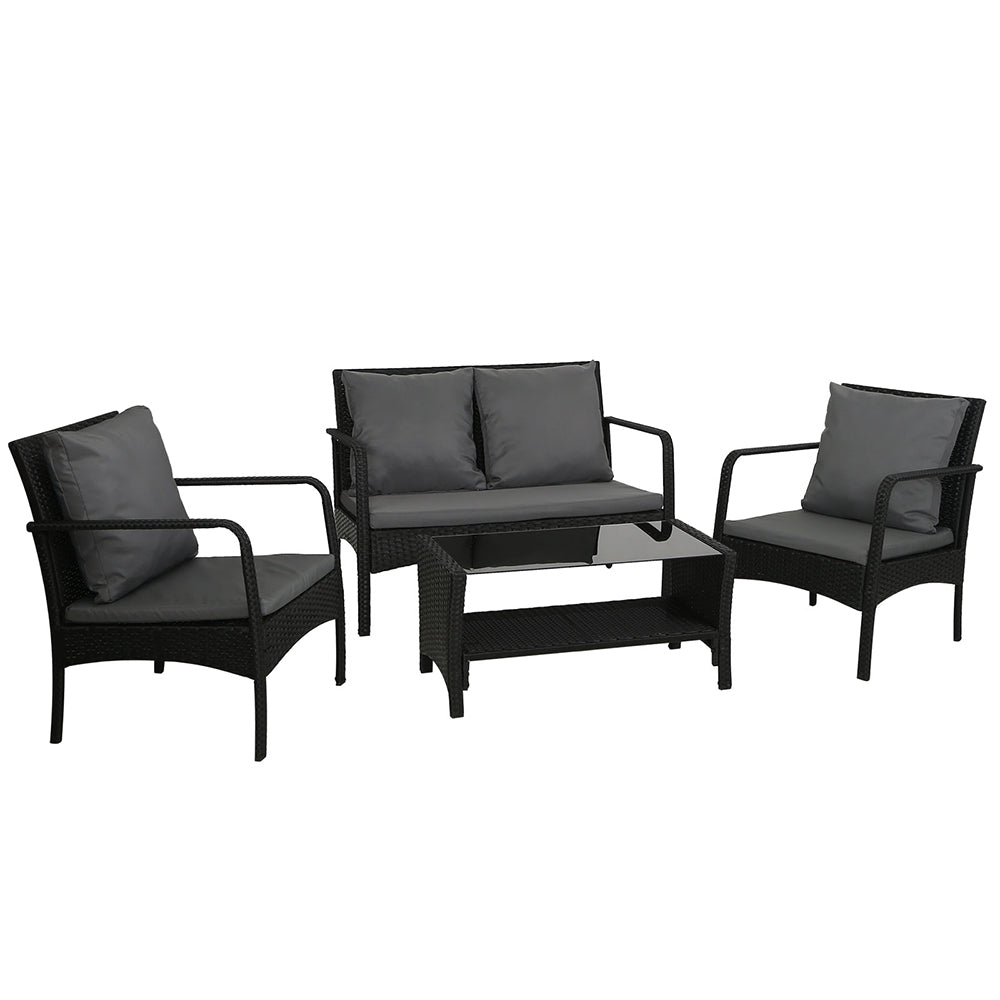 Gardeon Outdoor Furniture Lounge Table Chairs Garden Patio Wicker Sofa Set-Furniture > Outdoor-PEROZ Accessories
