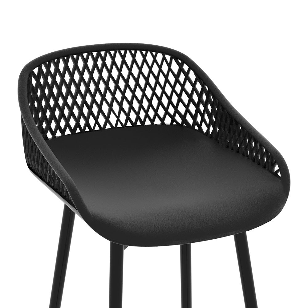 Gardeon 4pcs Outdoor Bar Stools Plastic Metal Bistro Patio Dining Chair Balcony-Furniture &gt; Outdoor-PEROZ Accessories