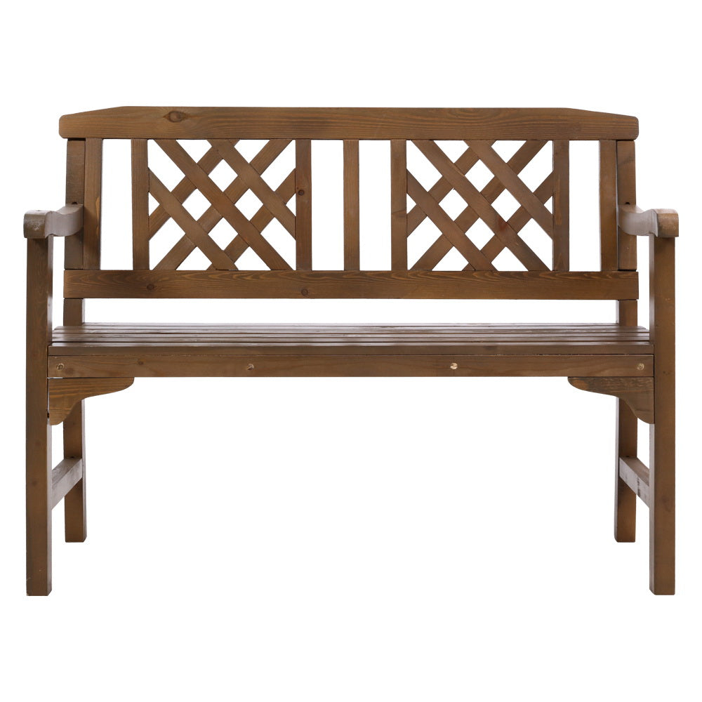 Gardeon Wooden Garden Bench 2 Seat Patio Furniture Timber Outdoor Lounge Chair Natural-Furniture > Outdoor-PEROZ Accessories