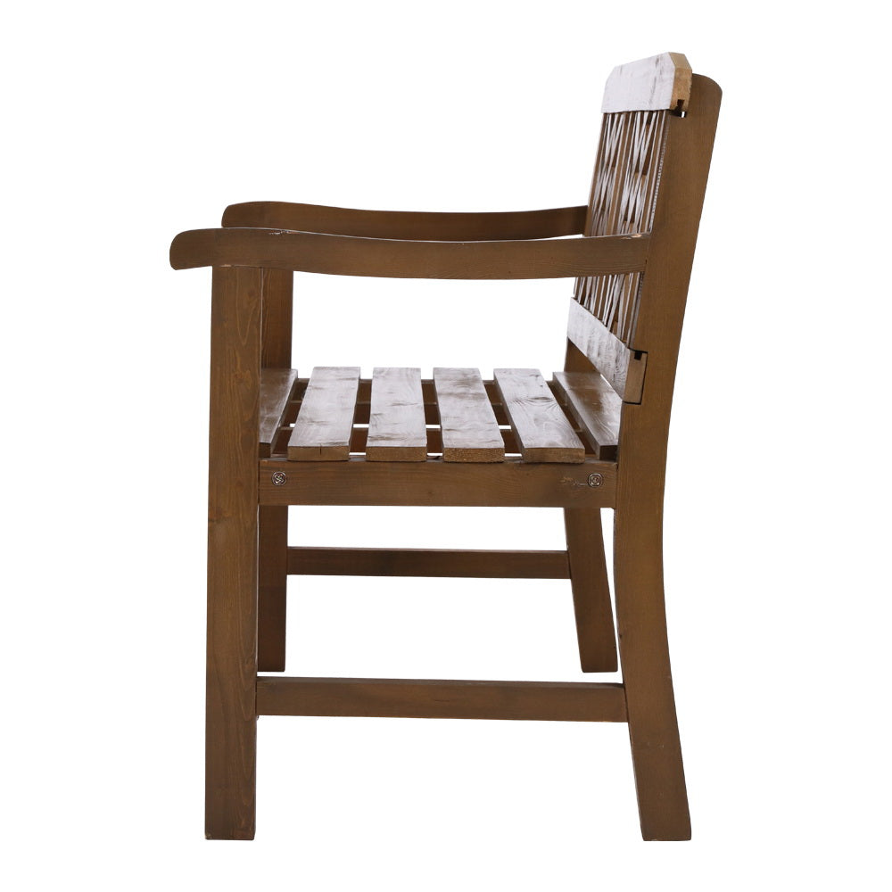 Gardeon Wooden Garden Bench 2 Seat Patio Furniture Timber Outdoor Lounge Chair Natural-Furniture > Outdoor-PEROZ Accessories