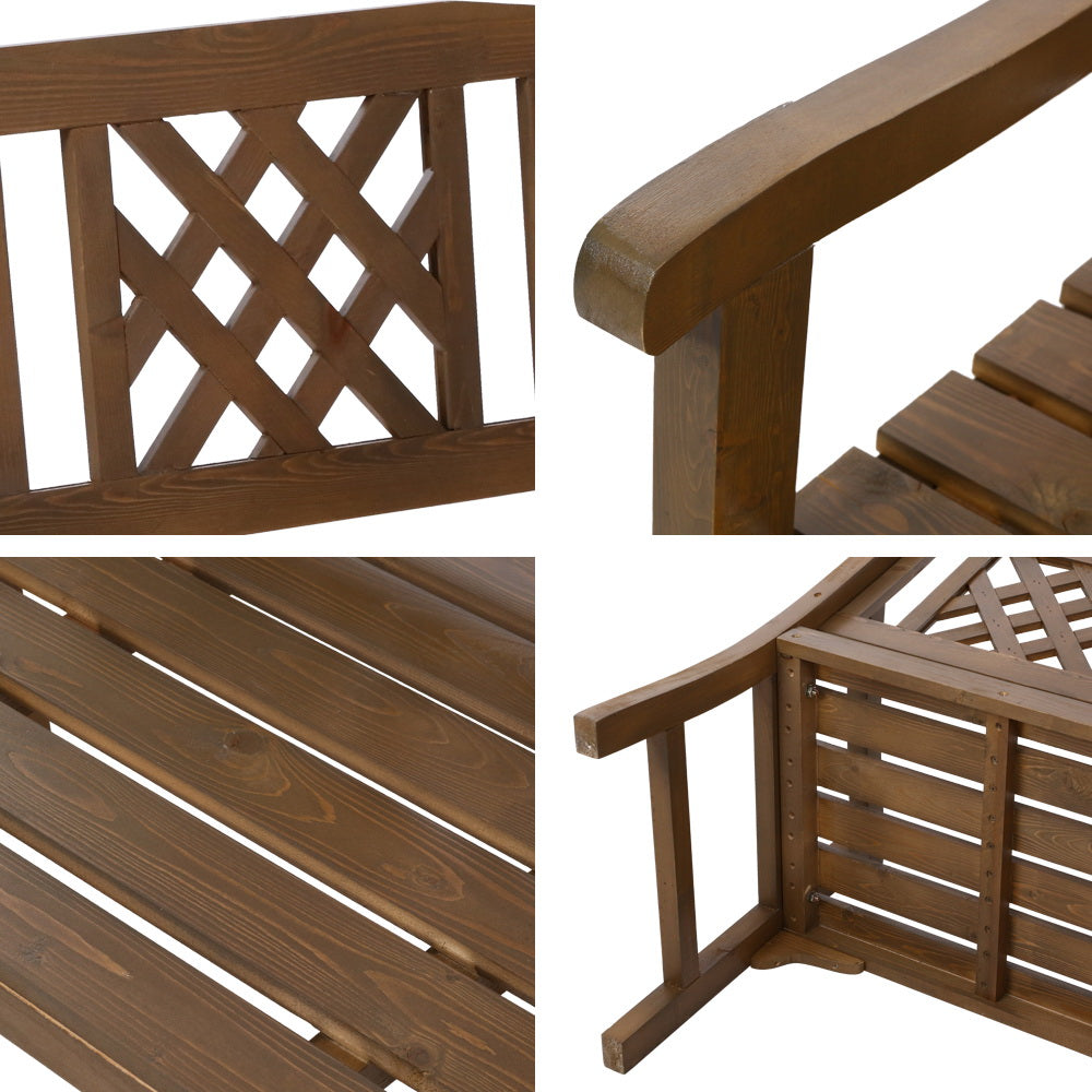 Gardeon Wooden Garden Bench 2 Seat Patio Furniture Timber Outdoor Lounge Chair Natural-Furniture > Outdoor-PEROZ Accessories