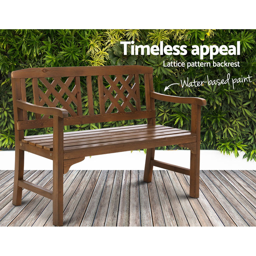 Gardeon Wooden Garden Bench 2 Seat Patio Furniture Timber Outdoor Lounge Chair Natural-Furniture > Outdoor-PEROZ Accessories