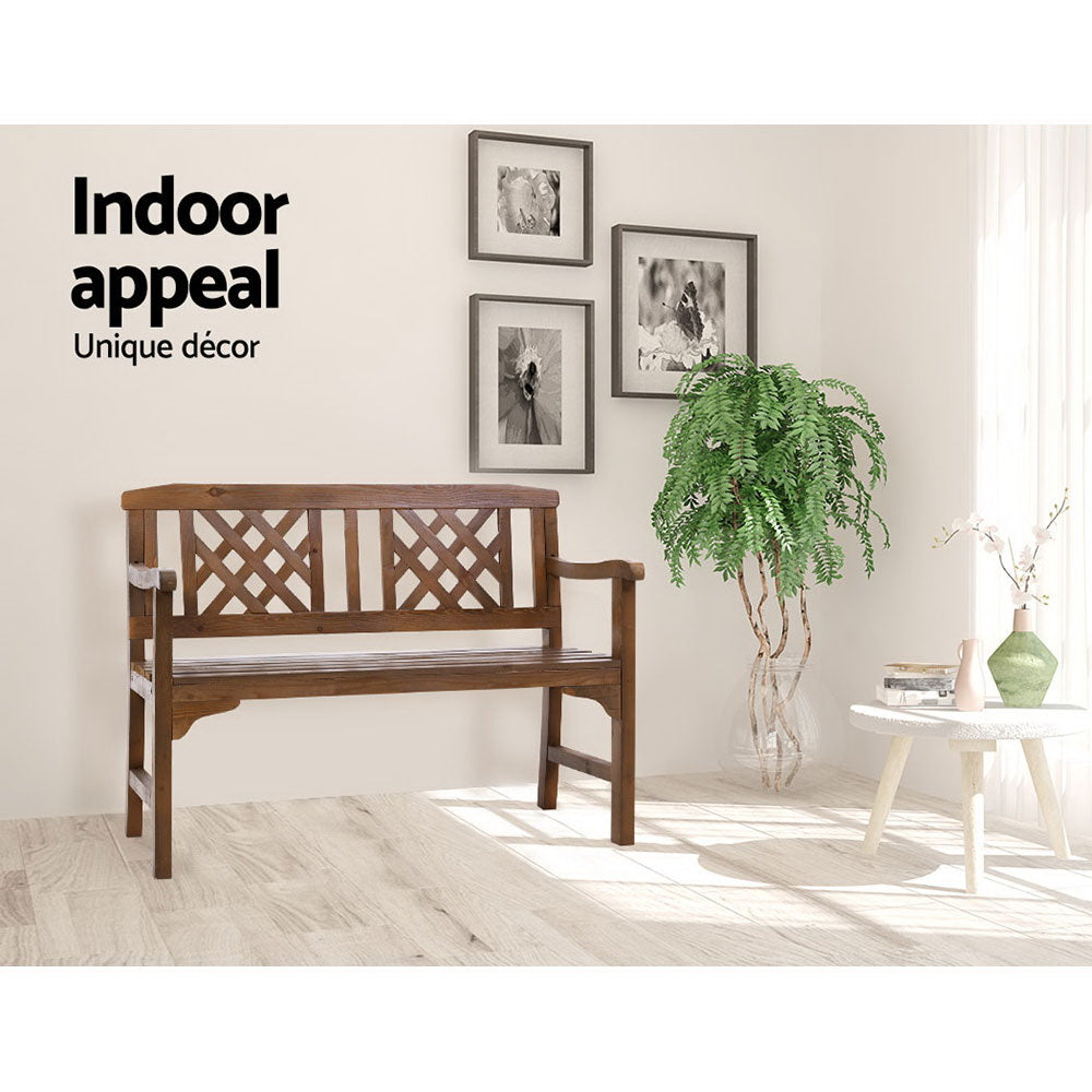 Gardeon Wooden Garden Bench 2 Seat Patio Furniture Timber Outdoor Lounge Chair Natural-Furniture > Outdoor-PEROZ Accessories
