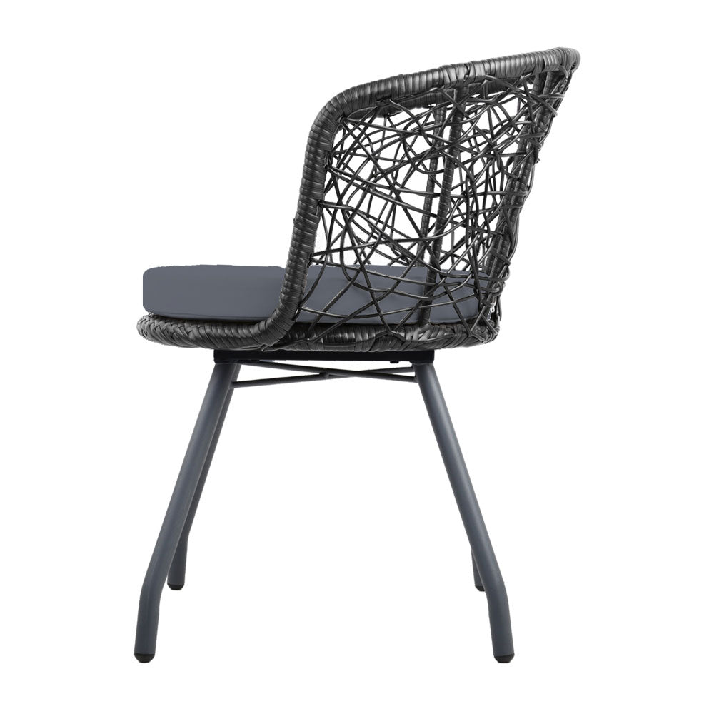 Gardeon Outdoor Patio Chair and Table - Black-Furniture > Outdoor-PEROZ Accessories