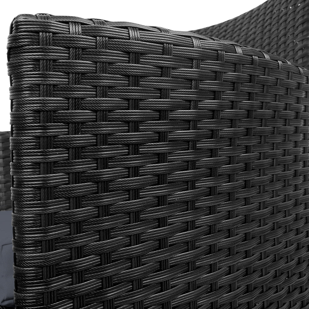 Set of 2 Outdoor Bistro Set Chairs Patio Furniture Dining Wicker Garden Cushion Gardeon-Furniture > Outdoor-PEROZ Accessories