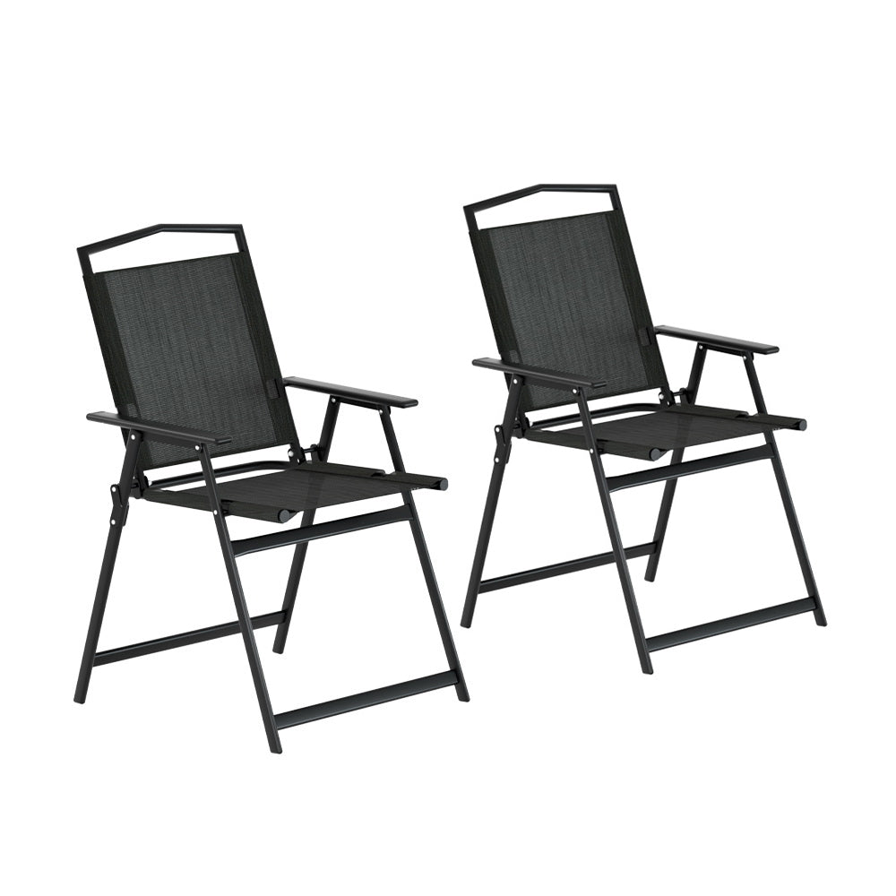 Gardeon Outdoor Chairs Portable Folding Camping Chair Steel Patio Furniture-Furniture &gt; Outdoor-PEROZ Accessories
