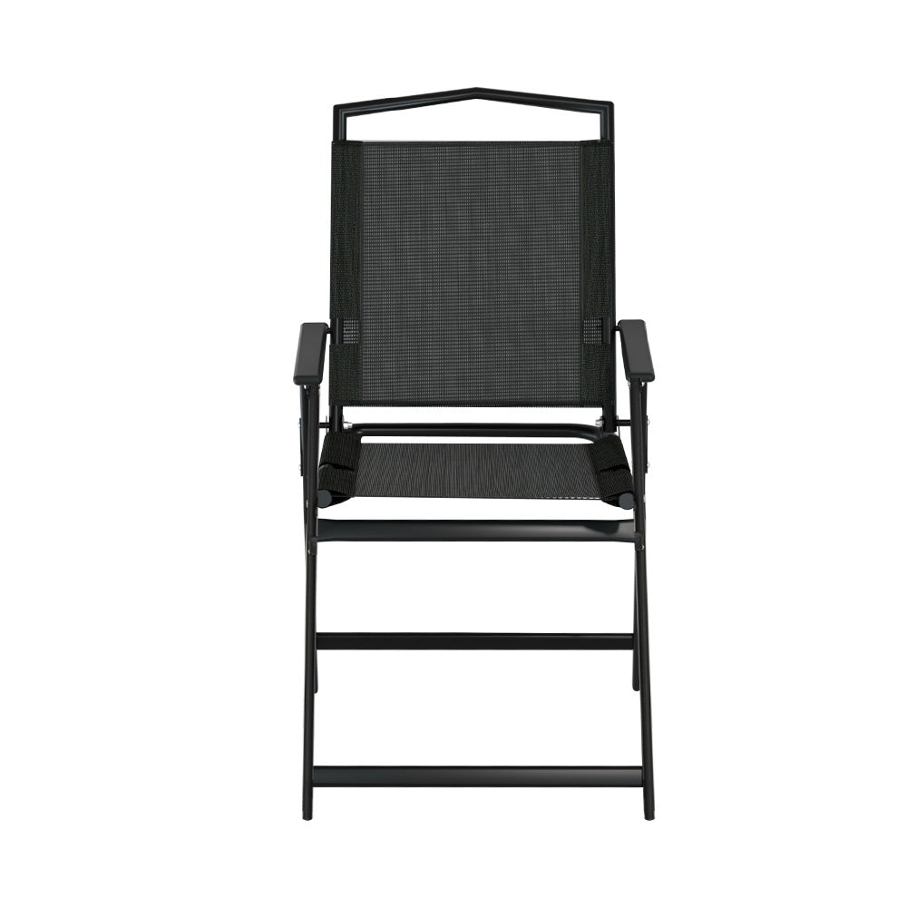 Gardeon Outdoor Chairs Portable Folding Camping Chair Steel Patio Furniture-Furniture &gt; Outdoor-PEROZ Accessories