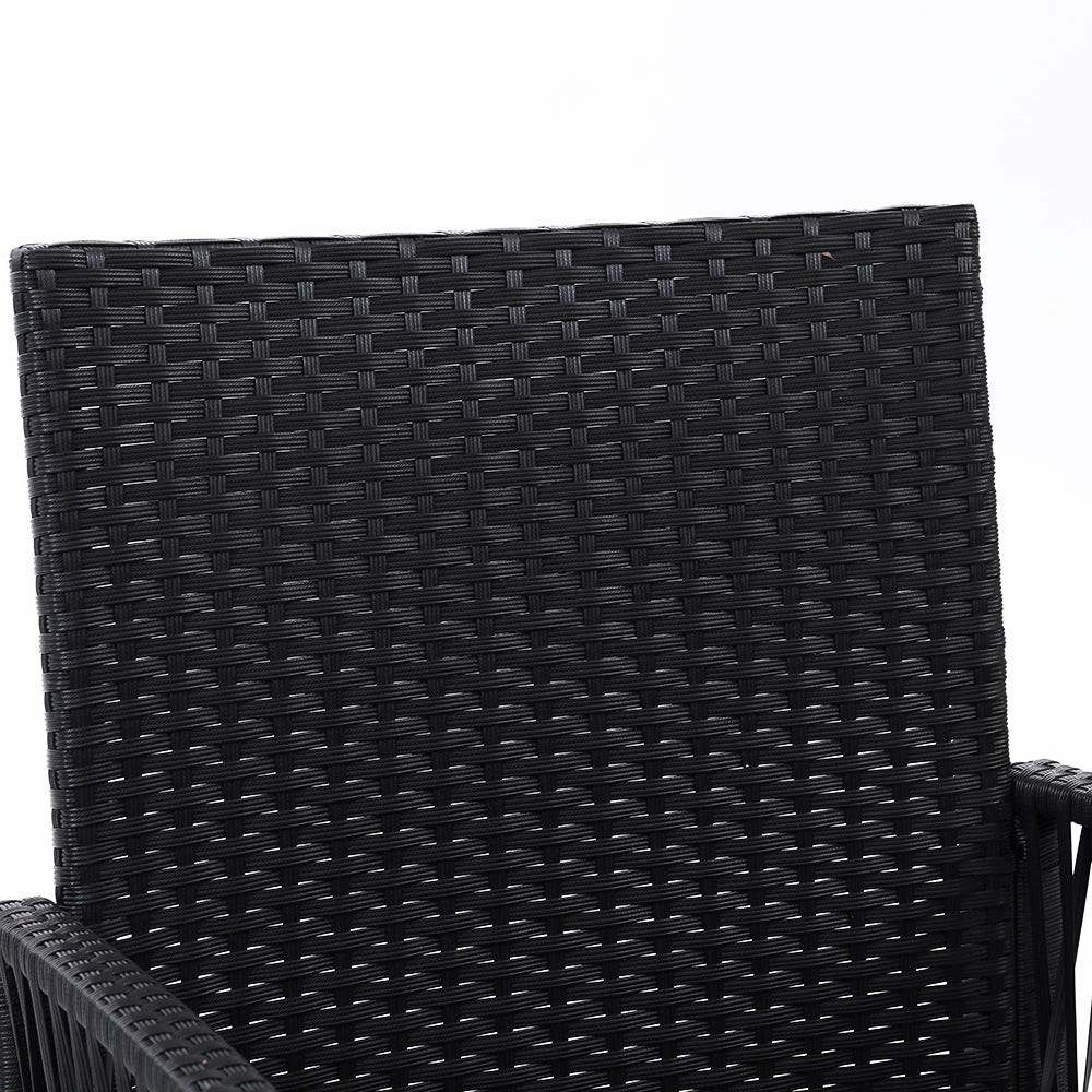 Outdoor Furniture Set of 2 Dining Chairs Wicker Garden Patio Cushion Black Gardeon-Furniture > Outdoor-PEROZ Accessories