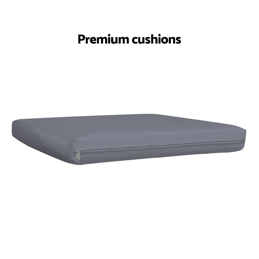 Set of 2 Outdoor Dining Chairs Wicker Chair Patio Garden Furniture Lounge Setting Bistro Set Cafe Cushion Gardeon Black-Furniture > Outdoor-PEROZ Accessories