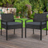 Set of 2 Outdoor Dining Chairs Wicker Chair Patio Garden Furniture Lounge Setting Bistro Set Cafe Cushion Gardeon Black-Furniture > Outdoor-PEROZ Accessories