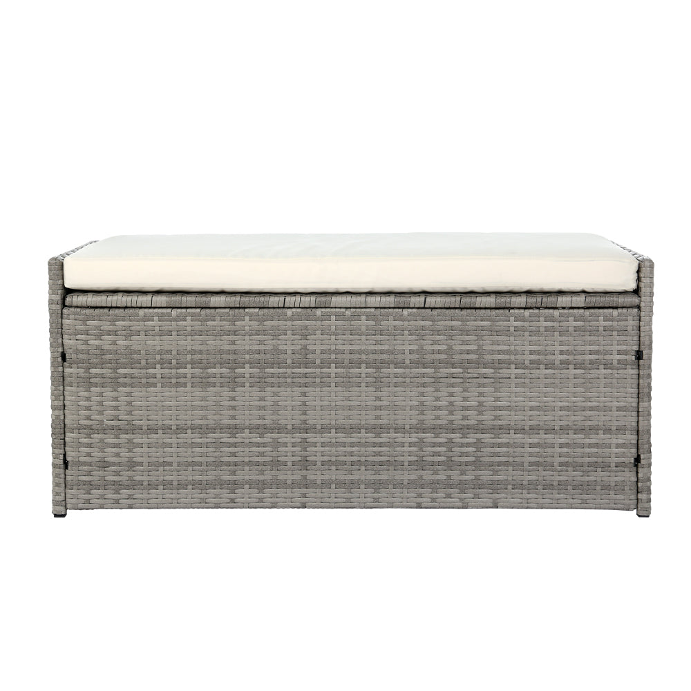 Gardeon Outdoor Storage Bench Box Garden Sheds Tools Patio Wicker Cushion Chair-Home & Garden > Storage-PEROZ Accessories