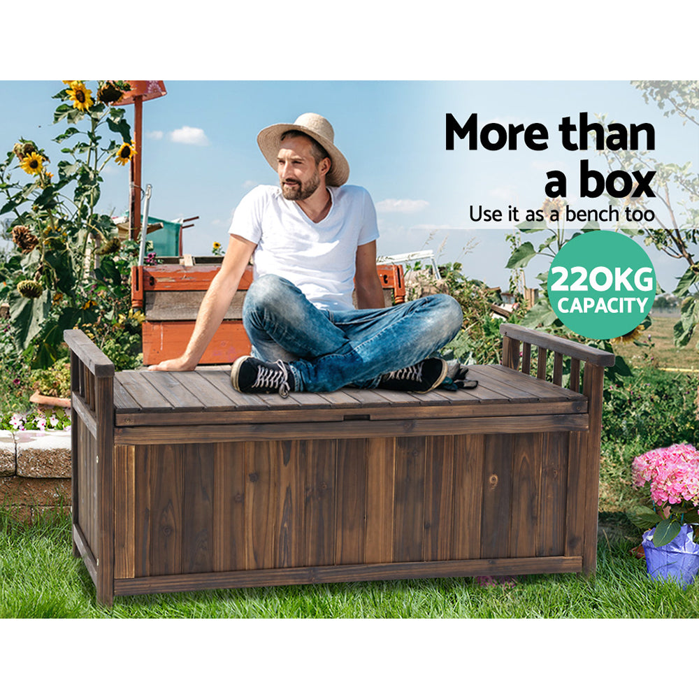 Gardeon Outdoor Storage Box Wooden Garden Bench Chest Toy Tool Sheds Furniture-Furniture > Outdoor-PEROZ Accessories