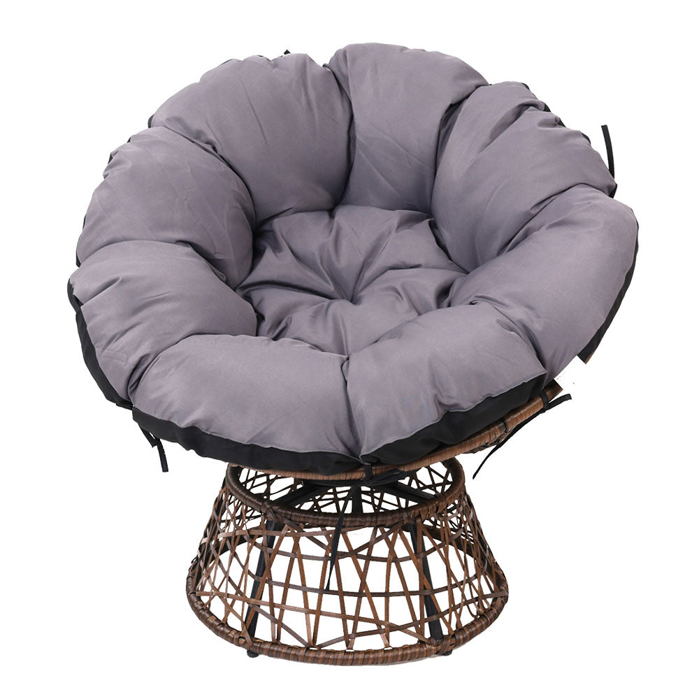 Gardeon Outdoor Papasan Chairs Lounge Setting Patio Furniture Wicker Brown-Furniture > Bar Stools & Chairs-PEROZ Accessories