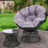 Gardeon Outdoor Papasan Chairs Table Lounge Setting Patio Furniture Wicker Black-Furniture > Bar Stools & Chairs-PEROZ Accessories