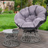 Gardeon Outdoor Papasan Chairs Table Lounge Setting Patio Furniture Wicker Grey-Furniture > Bar Stools & Chairs-PEROZ Accessories