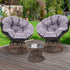 Gardeon Outdoor Lounge Setting Papasan Chairs Table Patio Furniture Wicker Brown-Furniture > Outdoor-PEROZ Accessories