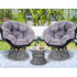 Gardeon Outdoor Lounge Setting Papasan Chairs Table Patio Furniture Wicker Grey-Furniture > Outdoor-PEROZ Accessories