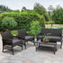 Gardeon 4 PCS Outdoor Furniture Lounge Setting Wicker Dining Set Grey-Furniture > Outdoor-PEROZ Accessories