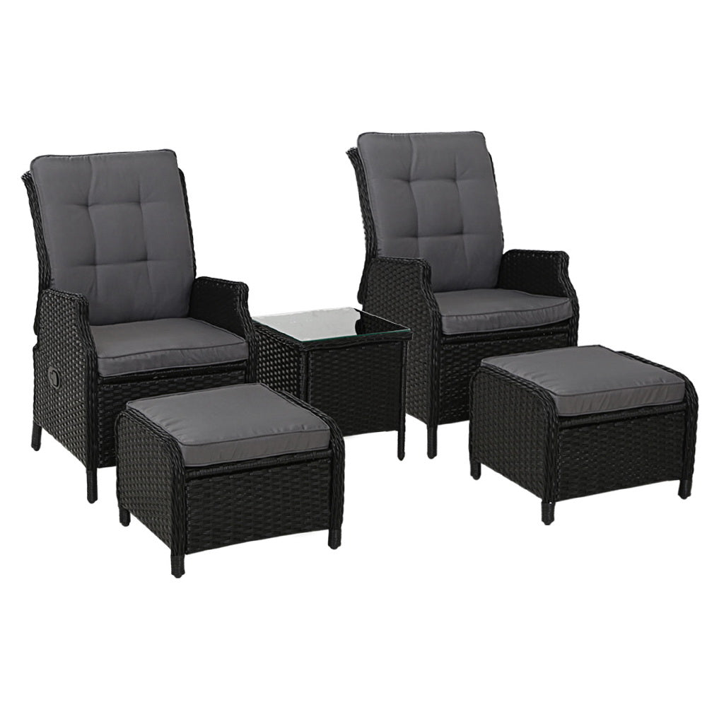 Gardeon Recliner Chairs Sun lounge Setting Outdoor Furniture Patio Garden Wicker-Furniture > Outdoor-PEROZ Accessories