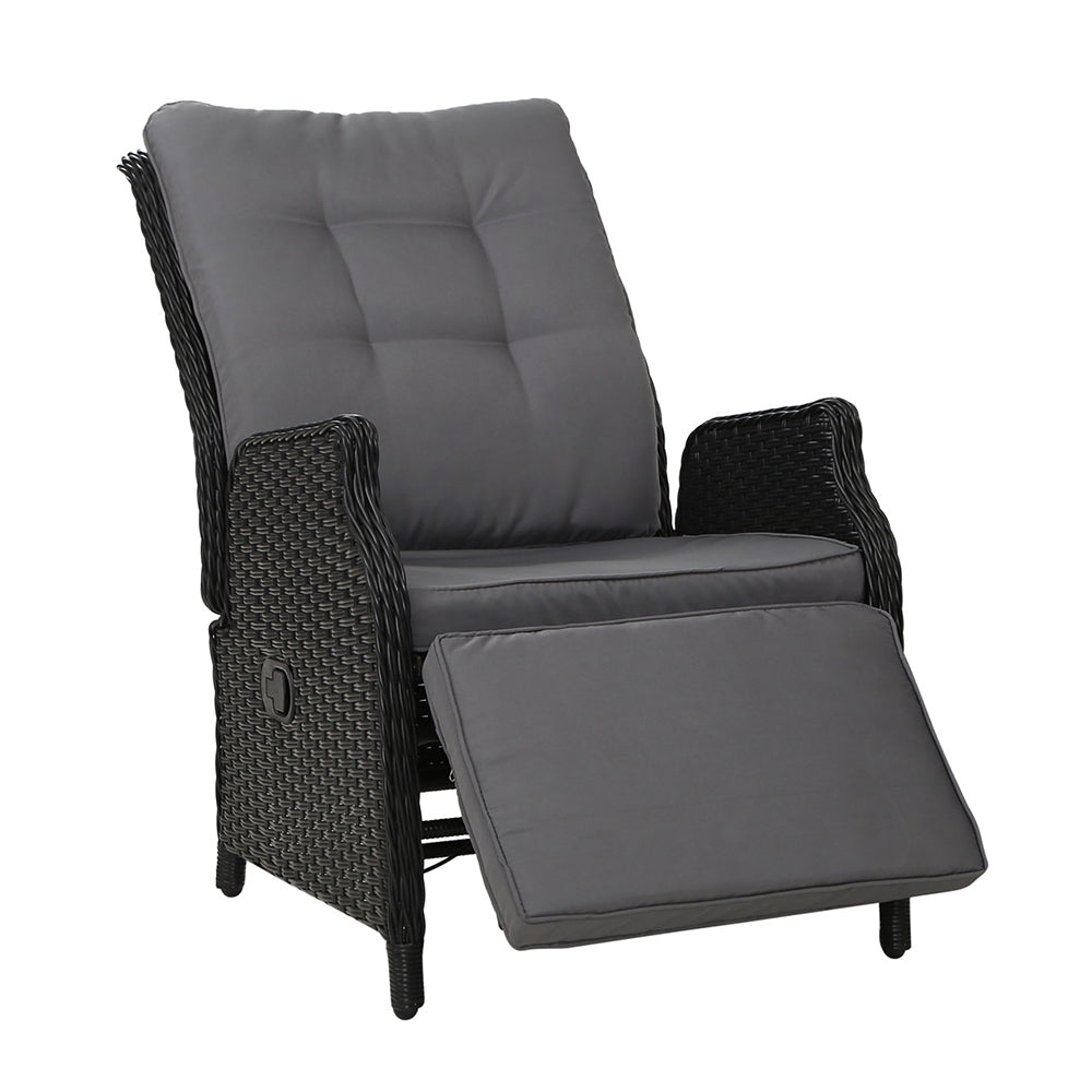 Gardeon Recliner Chair Sun lounge Setting Outdoor Furniture Patio Wicker Sofa-Furniture > Outdoor-PEROZ Accessories