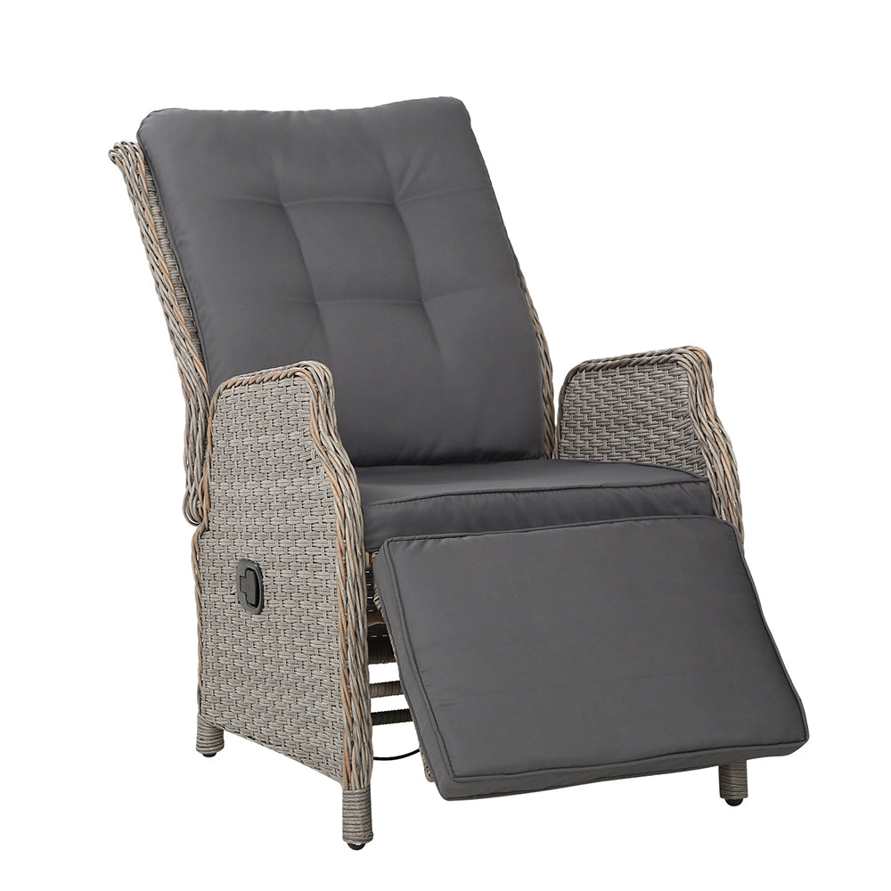 Gardeon Sun lounge Setting Recliner Chair Outdoor Furniture Patio Wicker Sofa-Furniture > Outdoor-PEROZ Accessories
