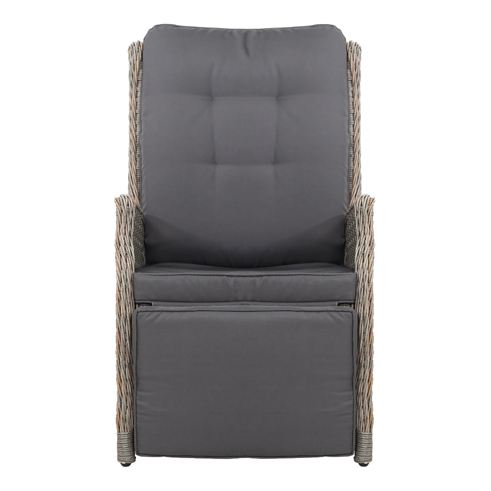 Gardeon Sun lounge Setting Recliner Chair Outdoor Furniture Patio Wicker Sofa-Furniture > Outdoor-PEROZ Accessories