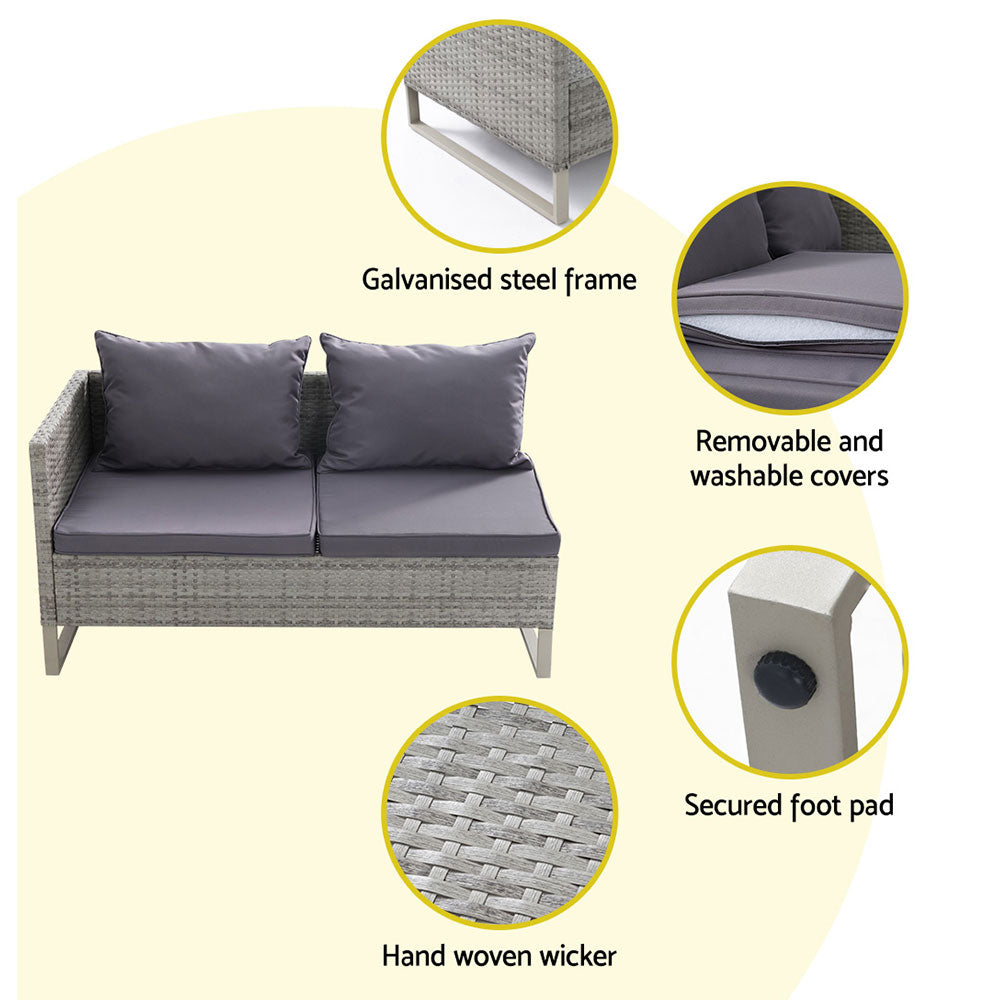 Gardeon Outdoor Sofa Furniture Garden Couch Lounge Set Patio Wicker Table Chairs-Furniture > Outdoor-PEROZ Accessories