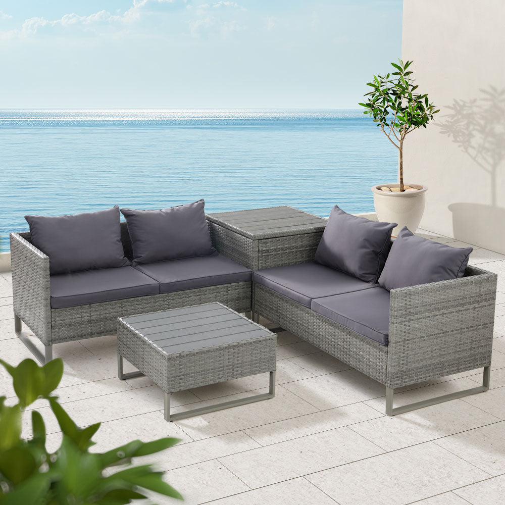 Gardeon Outdoor Sofa Furniture Garden Couch Lounge Set Patio Wicker Table Chairs-Furniture > Outdoor-PEROZ Accessories