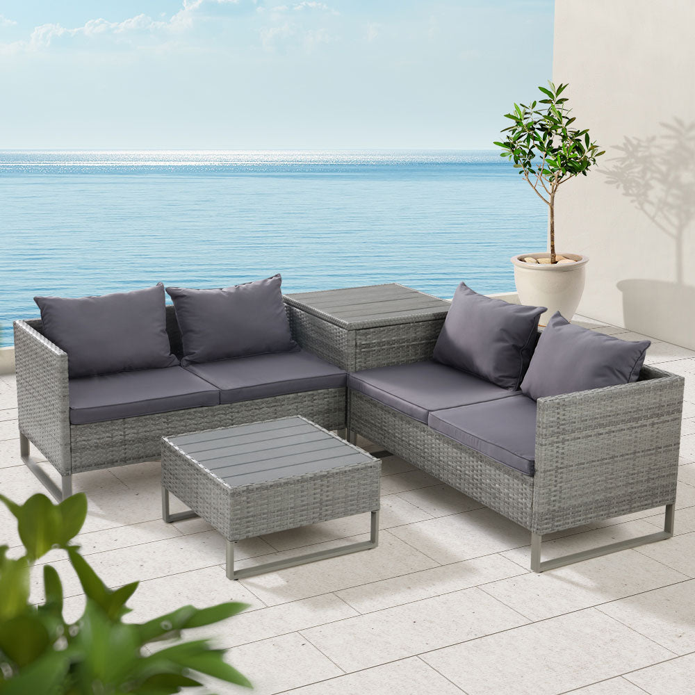 Gardeon Outdoor Sofa Furniture Garden Couch Lounge Set Patio Wicker Table Chairs-Furniture &gt; Outdoor-PEROZ Accessories