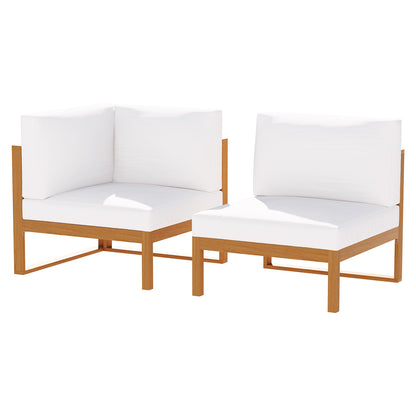 Gardeon 5 Pieces Outdoor Sofa Set 4-Seater Acacia Wood Corner Lounge Setting-Furniture &gt; Outdoor-PEROZ Accessories
